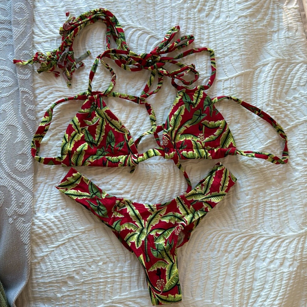 Montce Swimwear Bikini - Size Small Triangle Top - Size Small Thong Bottom